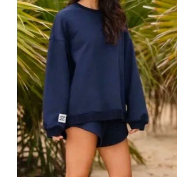 Sweaters - Eleven Eleven Midnight Blue Oversized Crewneck Sweatshirt Size Medium